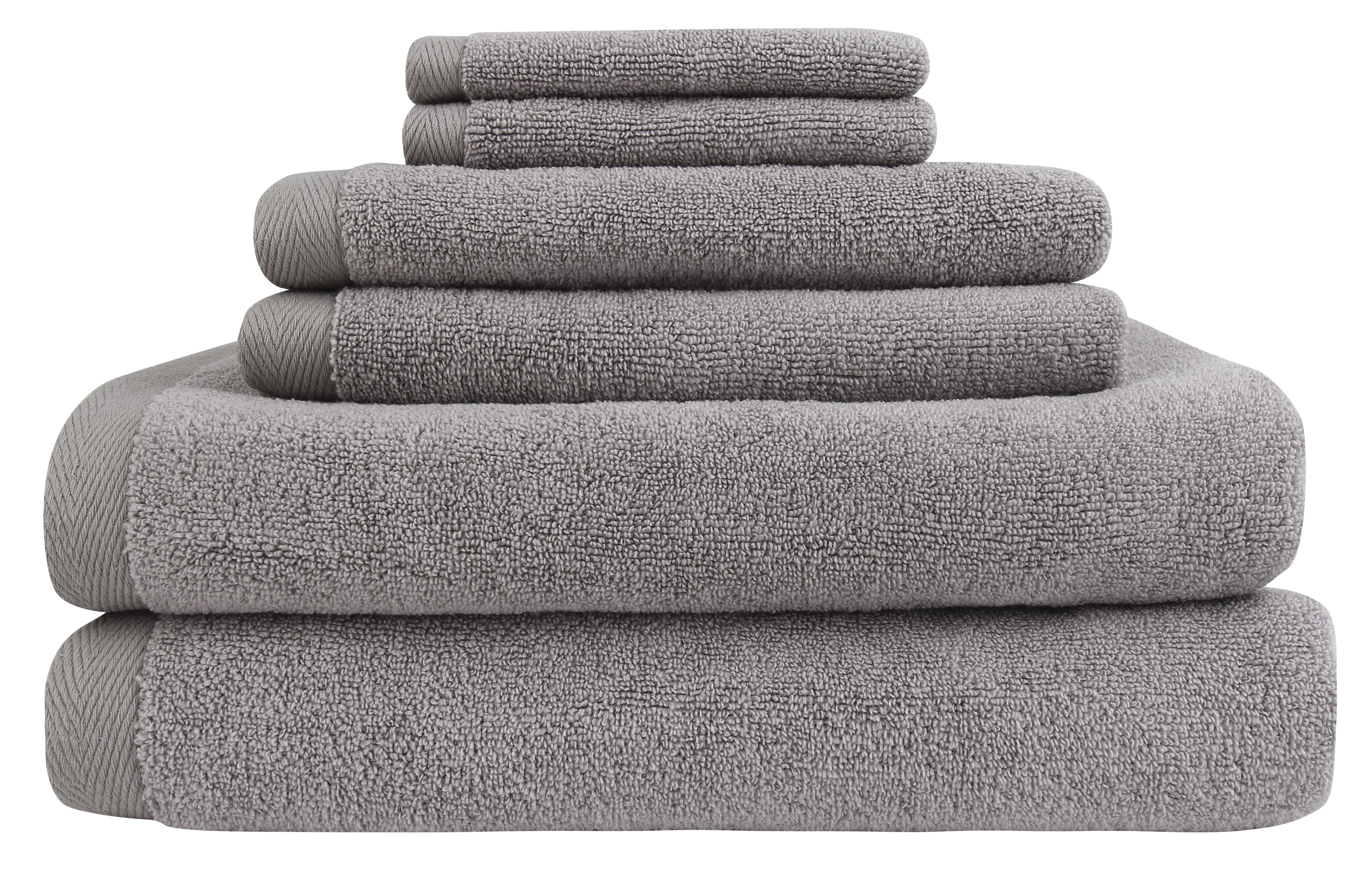 Everplush 4-Piece Charcoal Cotton Quick Dry Hand Towel (Flat Loop