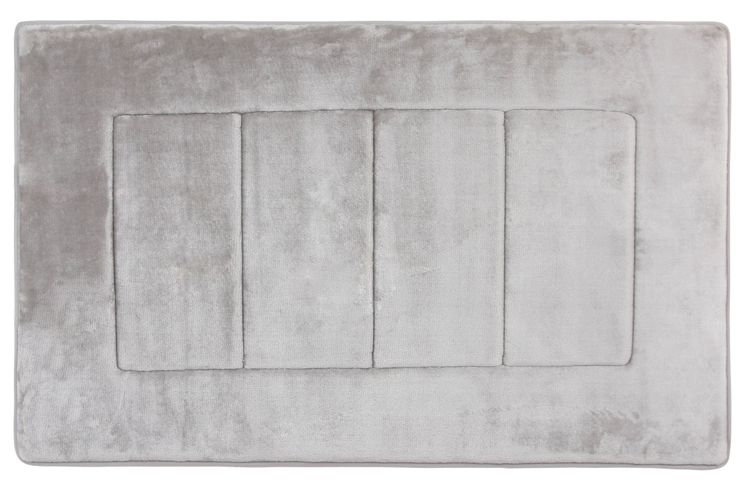Activated Charcoal Memory Foam Bath Mat in Silver, Large 21 x 34 in