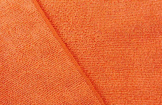 Commercial Grade Microfiber Cleaning Cloths, 12 Pack - Orange for Shop Towels