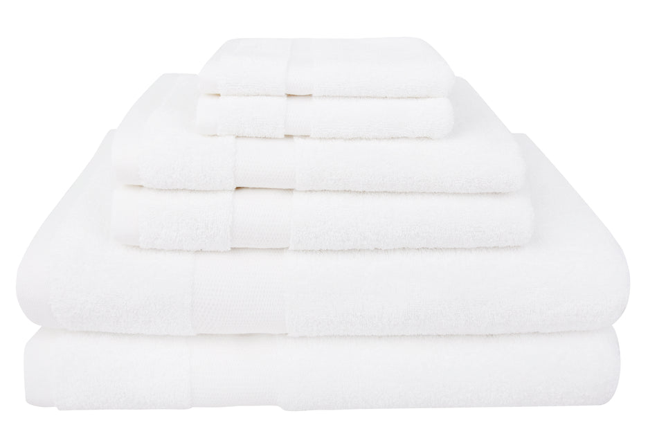Everplush Classic Hotel Towels 6 Pack Terry Washcloths White White