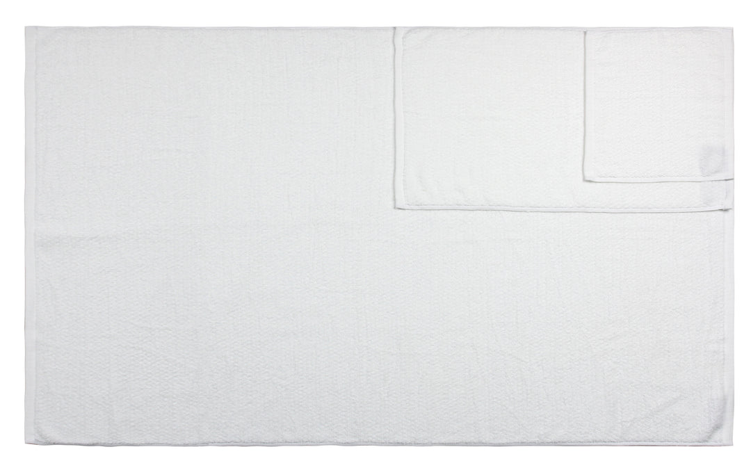 Diamond Jacquard Towels, Bath Towel - 1 Piece, White