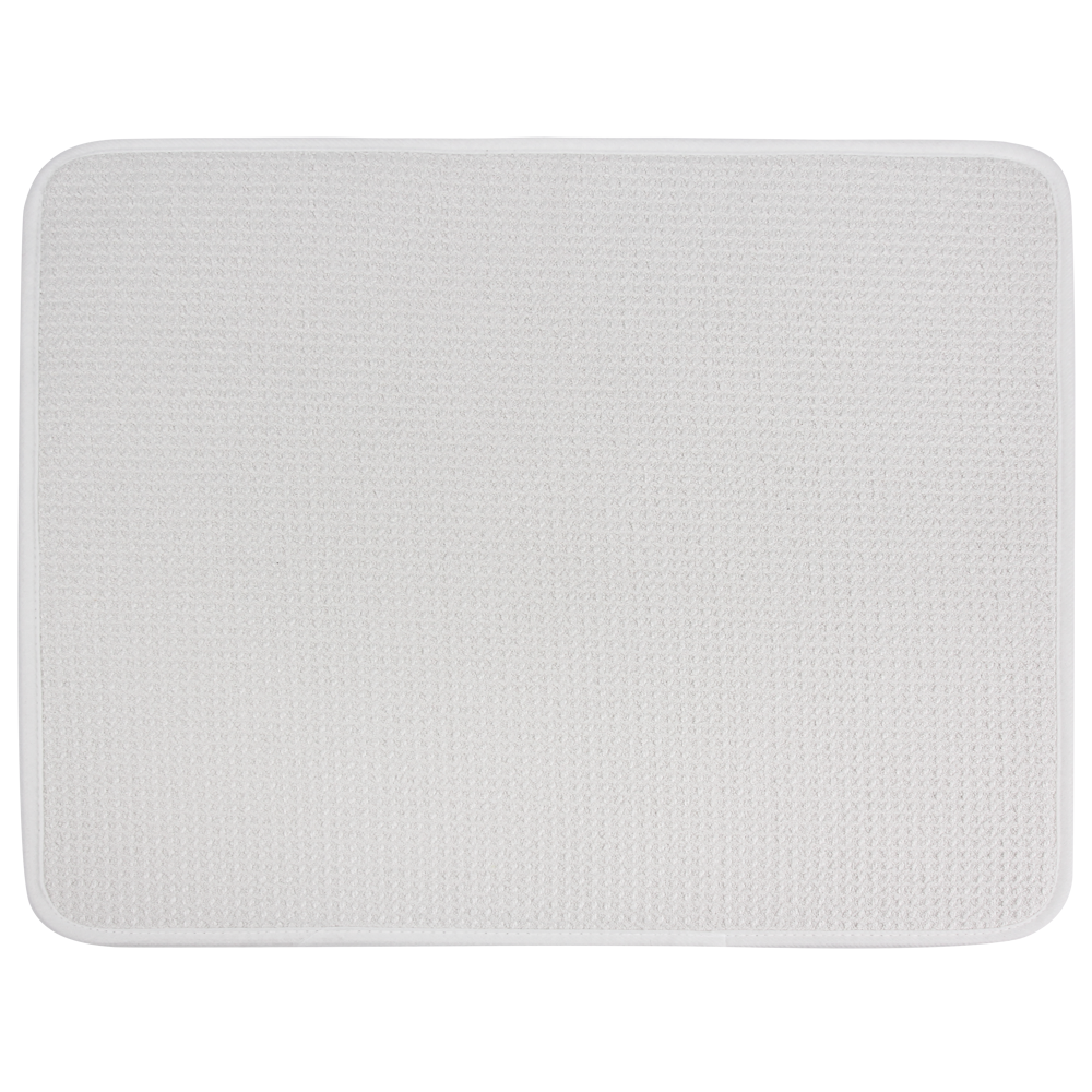 Recycled Honeycomb Microfiber Dish Drying Mat White