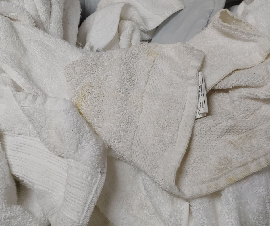 old bath towels. replace old towels with new ones.  how to care for your towels.
