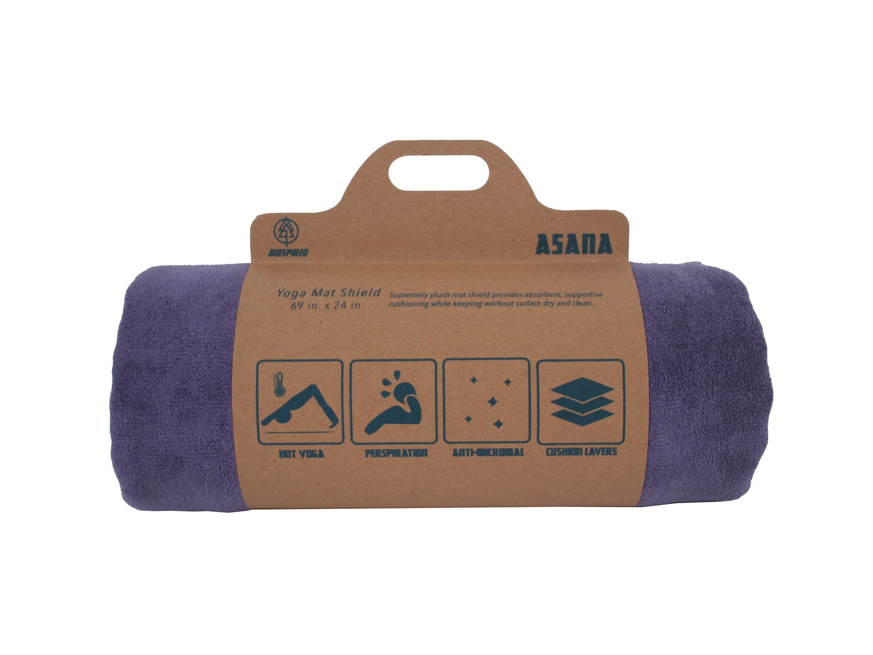 Biospired Asana XL Hot Yoga Towel, Purple – The Everplush Company