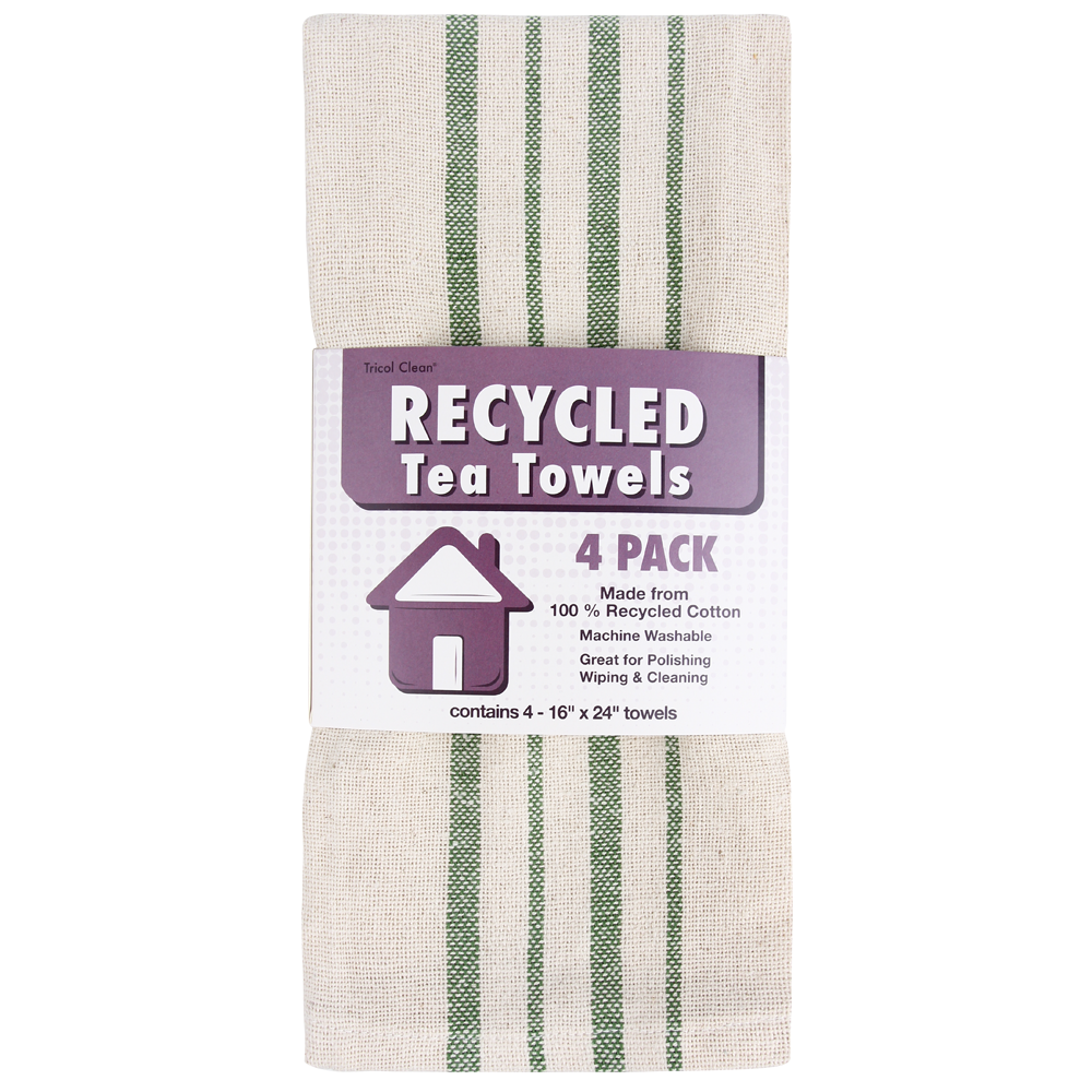 Recycled Cotton Kitchen Towels - 4 Pack