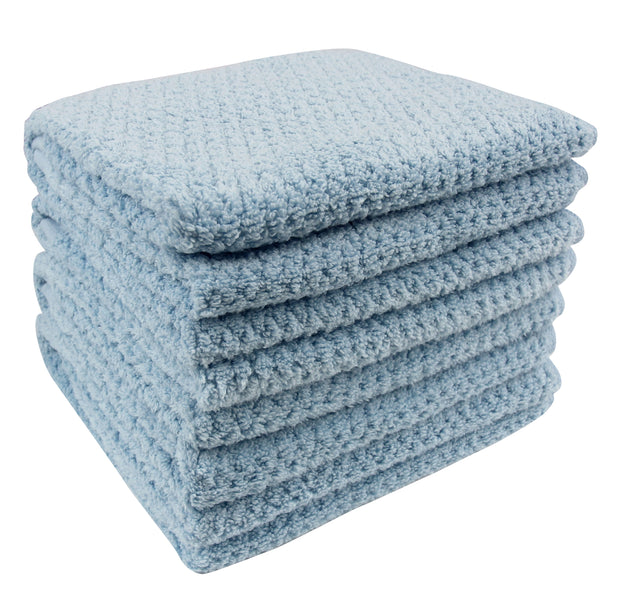 Diamond Jacquard Towels, Hand Towels - 4 Pack, Aquamarine