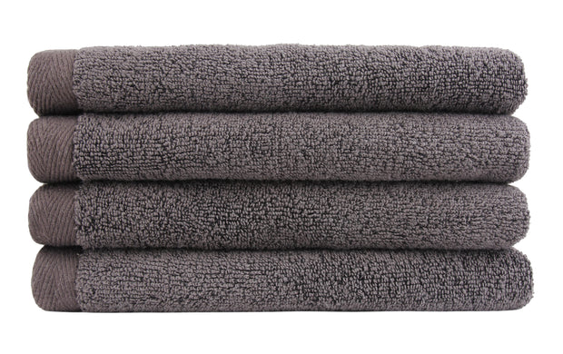 Flat Loop Hand Towels - 4 Pack, Charcoal