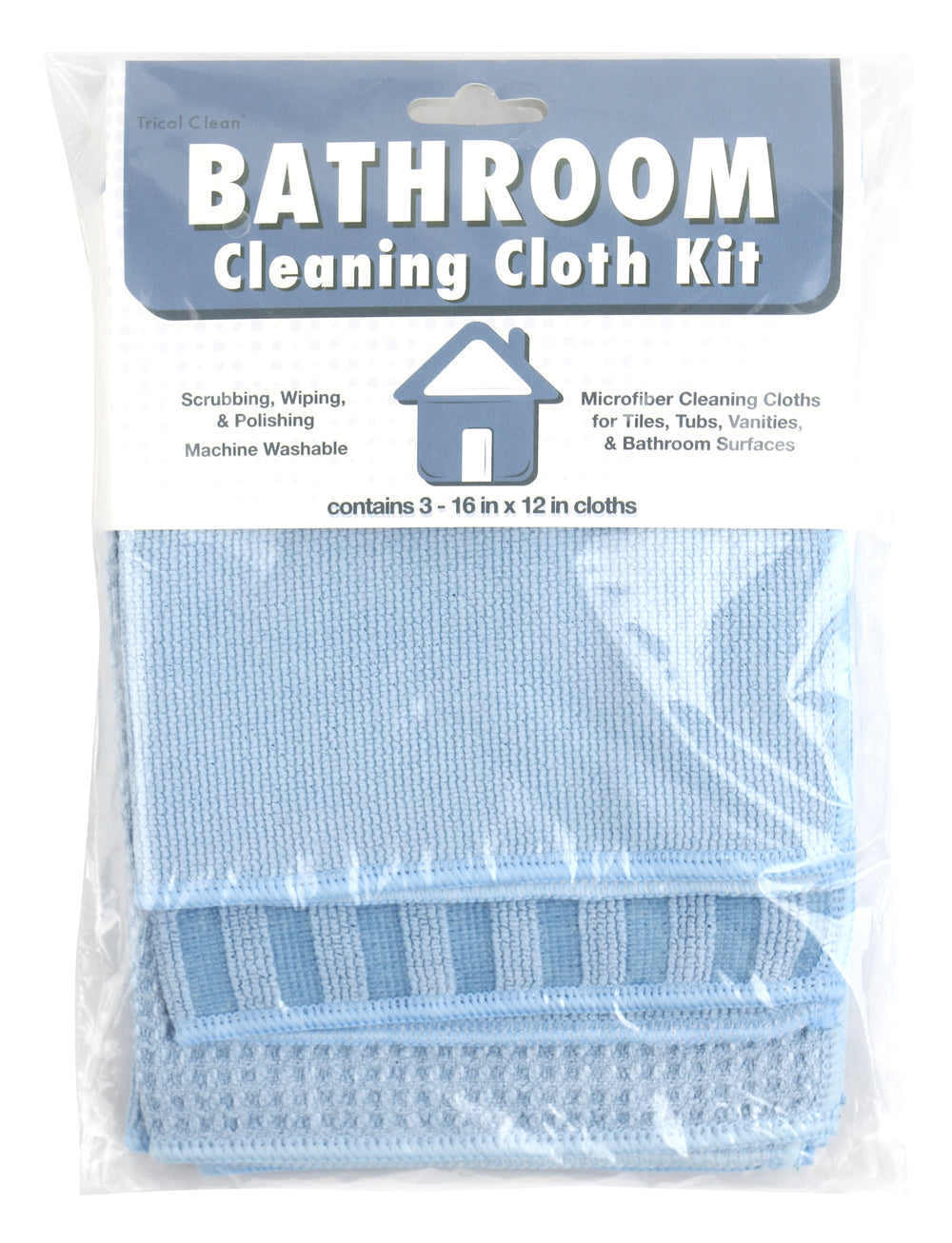 Bathroom Microfiber Cleaning Cloth Kit, 3 Pack