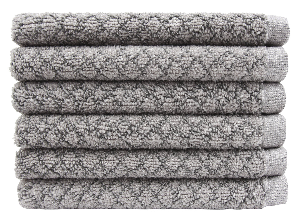 Diamond Jacquard Washcloths - 6 Pack, Grey – The Everplush Company