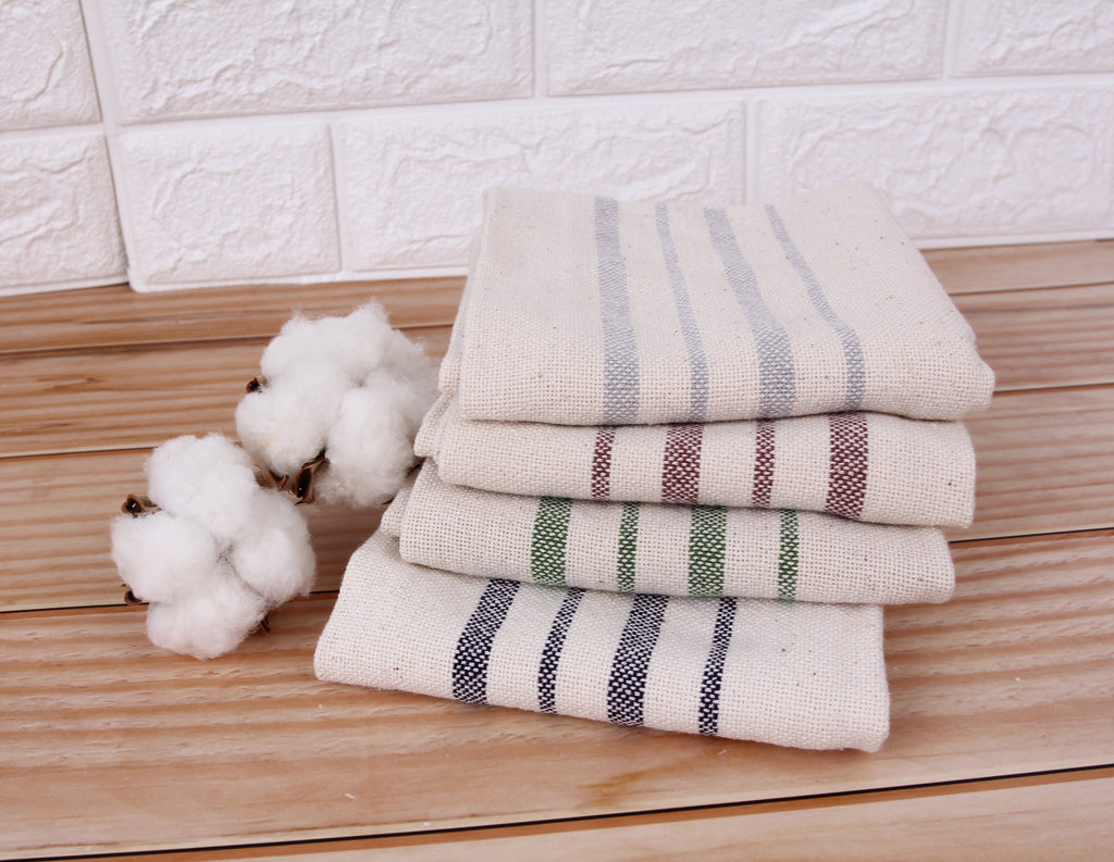 Organic Cotton Dish Towels - Absorbent, Sustainable Kitchen Towels 4pk