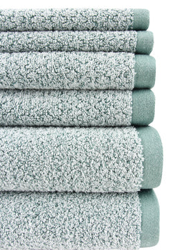 Diamond Jacquard 6 Piece Bath Sheet Towel Set Lagoon