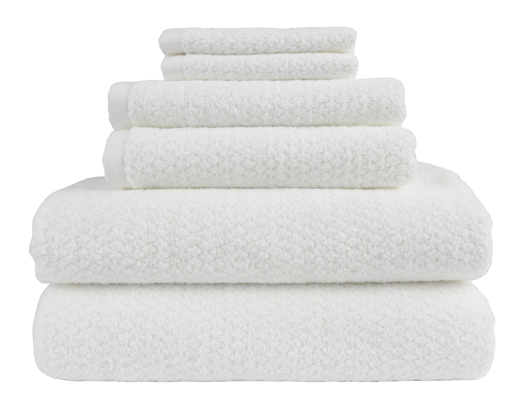 Diamond Jacquard Towels 6 Piece Bath Towel Set, White