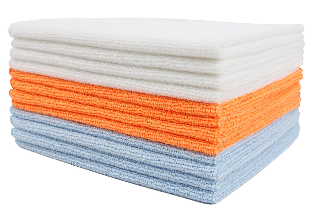 Commercial Grade Microfiber Cleaning Cloths, 12 Pack - Orange for Shop –  The Everplush Company