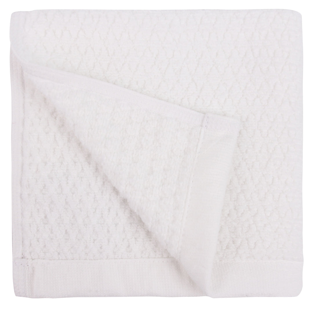 Diamond Jacquard Washcloths - 6 Pack, White
