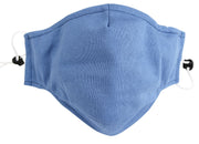 3 Ply Reusable Face Mask, Cerulean Blue, Large, 3 Pack
