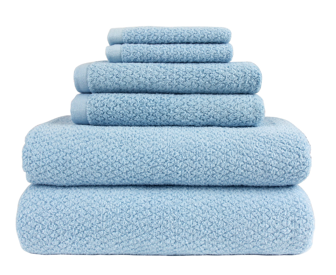 Diamond Jacquard Towels 6 Piece Bath Towel Set, Aquamarine