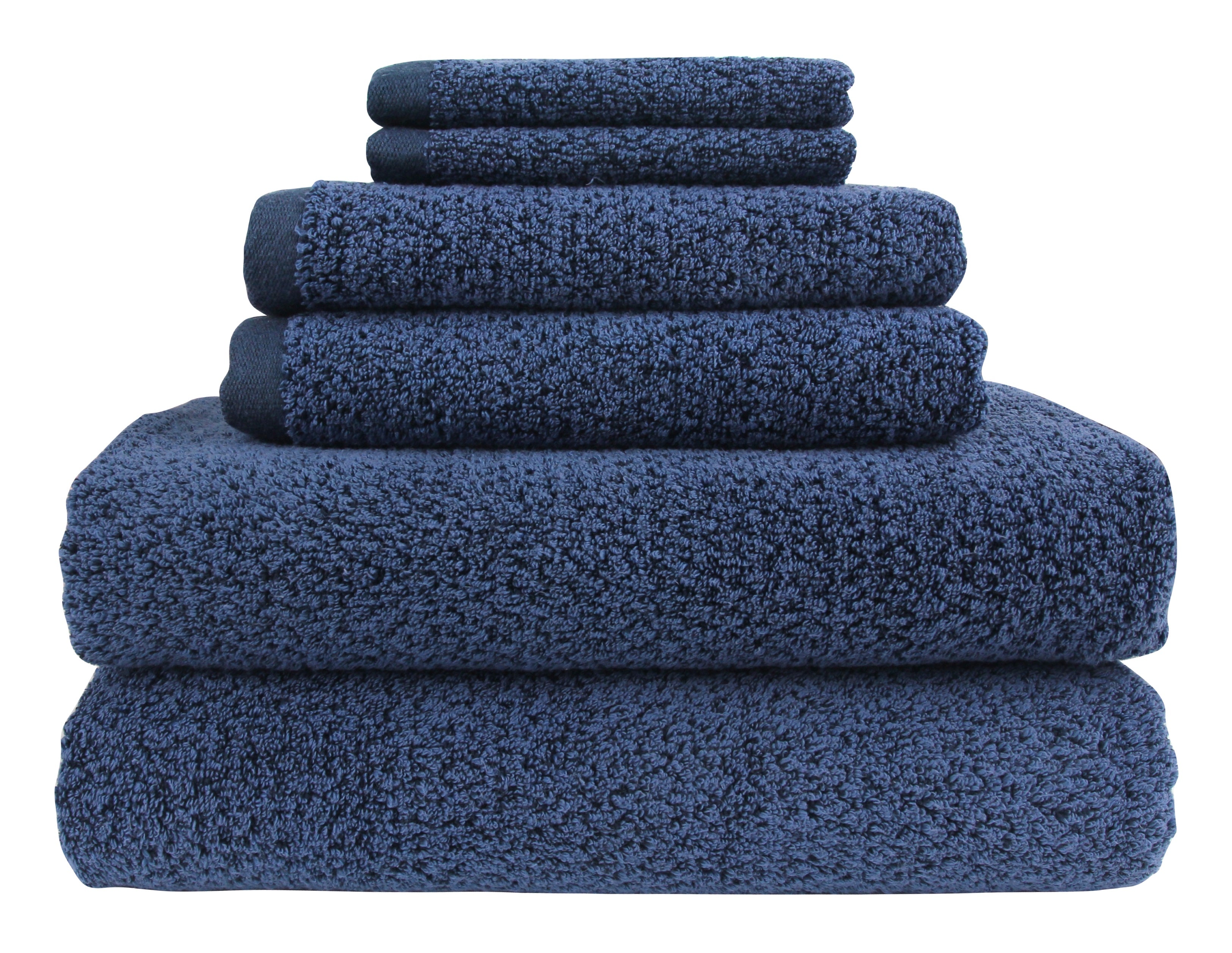 Diamond Jacquard Towels 6 Piece Bath Towel Set, Navy Blue