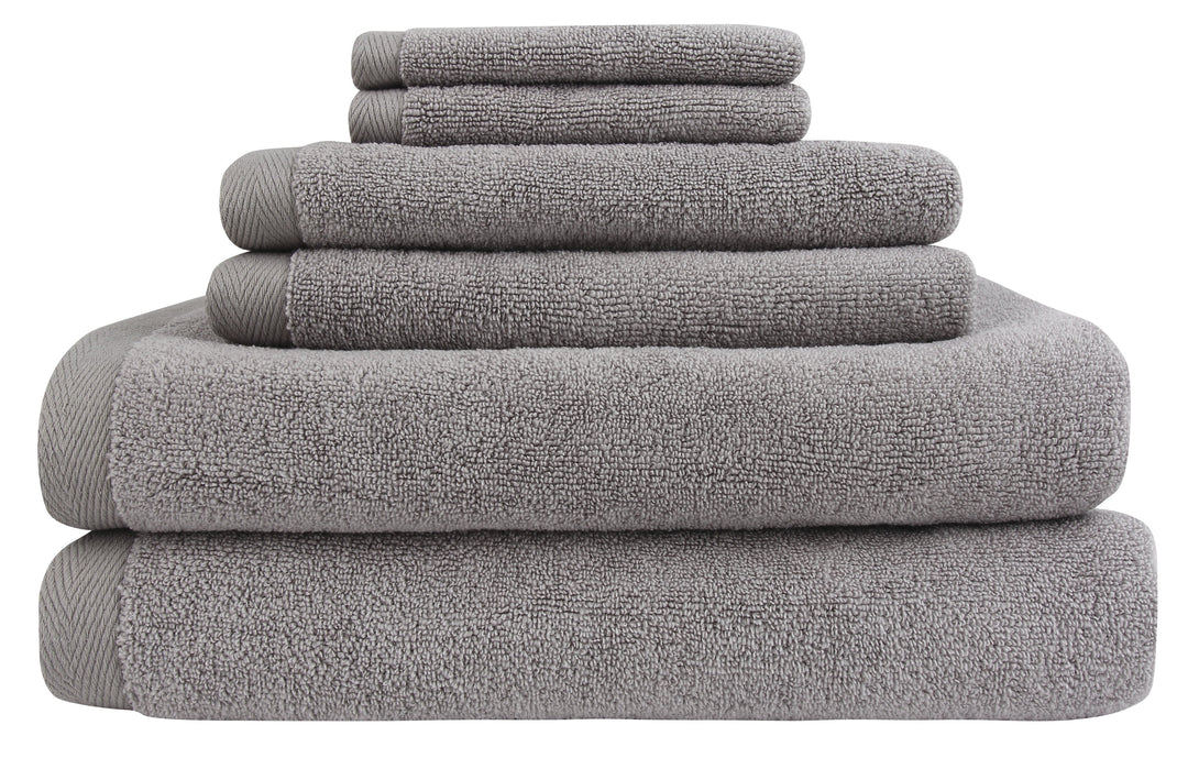 everplush flat loop bath towel set gray