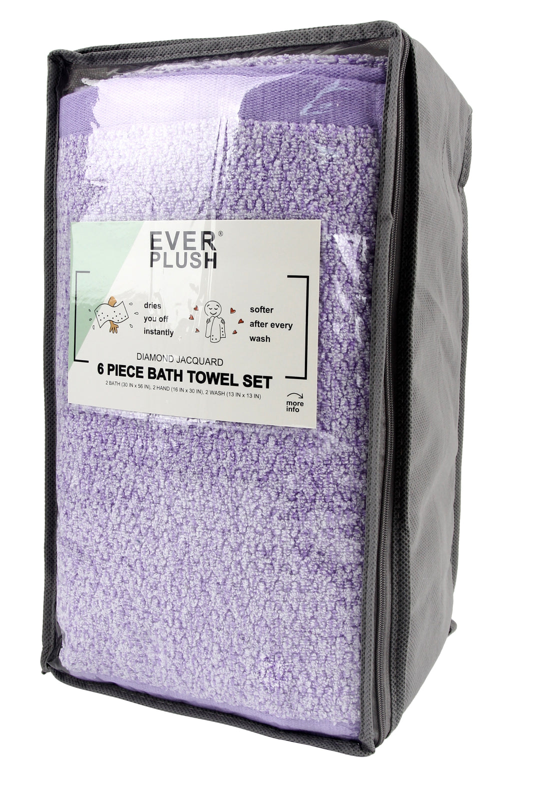 Everplush Diamond Jacquard Oversized Bath Towel Set