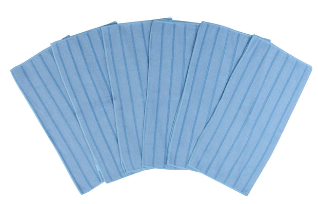 DRI Microfiber Utility Cloth with Scrubbing Strips, Set of 6(Blue)
