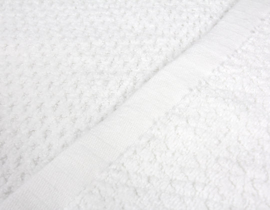 Diamond Jacquard Towels, 6 Piece Bath Sheet Towel Set, White Recycled