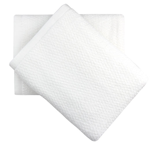 Diamond Jacquard Towels Bath Sheet - 2 Pack, White