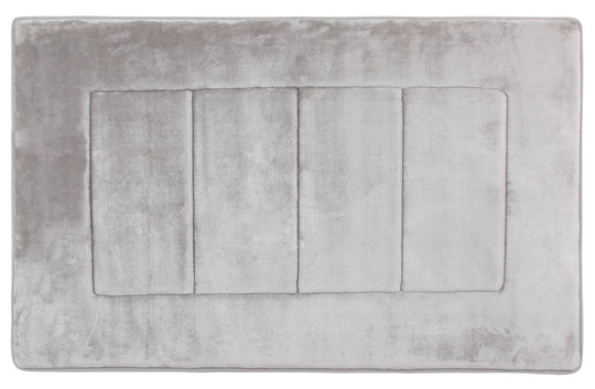 Activated Charcoal Memory Foam Bath Mat in Silver, Large 21 x 34 in