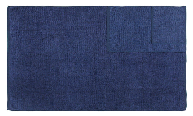 Diamond Jacquard 6 Piece Bath Sheet Towel Set, Navy Blue