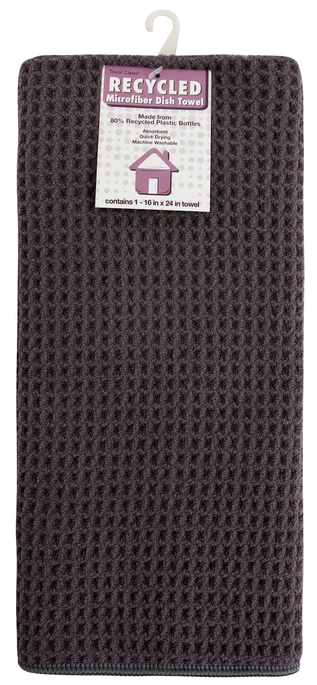 Recycled Honeycomb Dish Towel for Kitchen, Charcoal