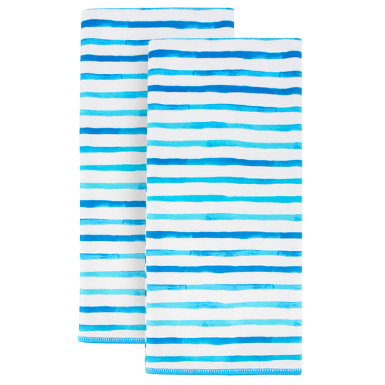 Painterly Stripe Print Microfiber Dish Towel 2 Pack