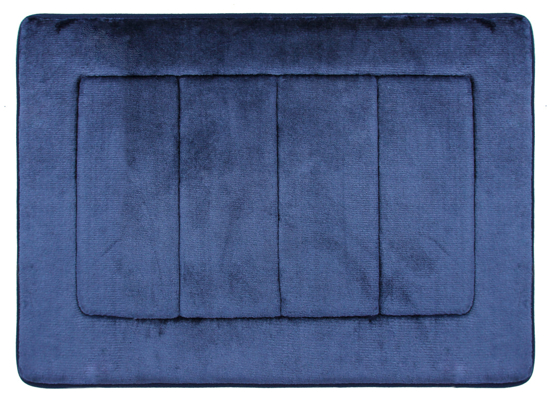 Activated Charcoal Memory Foam Bath Mat in Navy Blue, 17 x 24 in