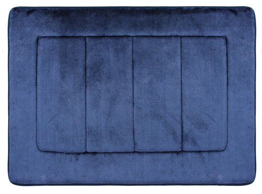 Activated Charcoal Memory Foam Bath Mat in Navy Blue, 17 x 24 in