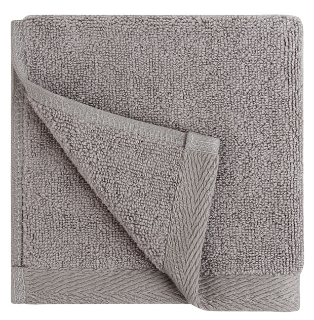 Flat Loop Washcloths - 6 Pack, Ash (Light Grey)