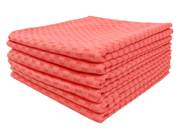 Microfiber Dish Towel, 6-Pack, Coral