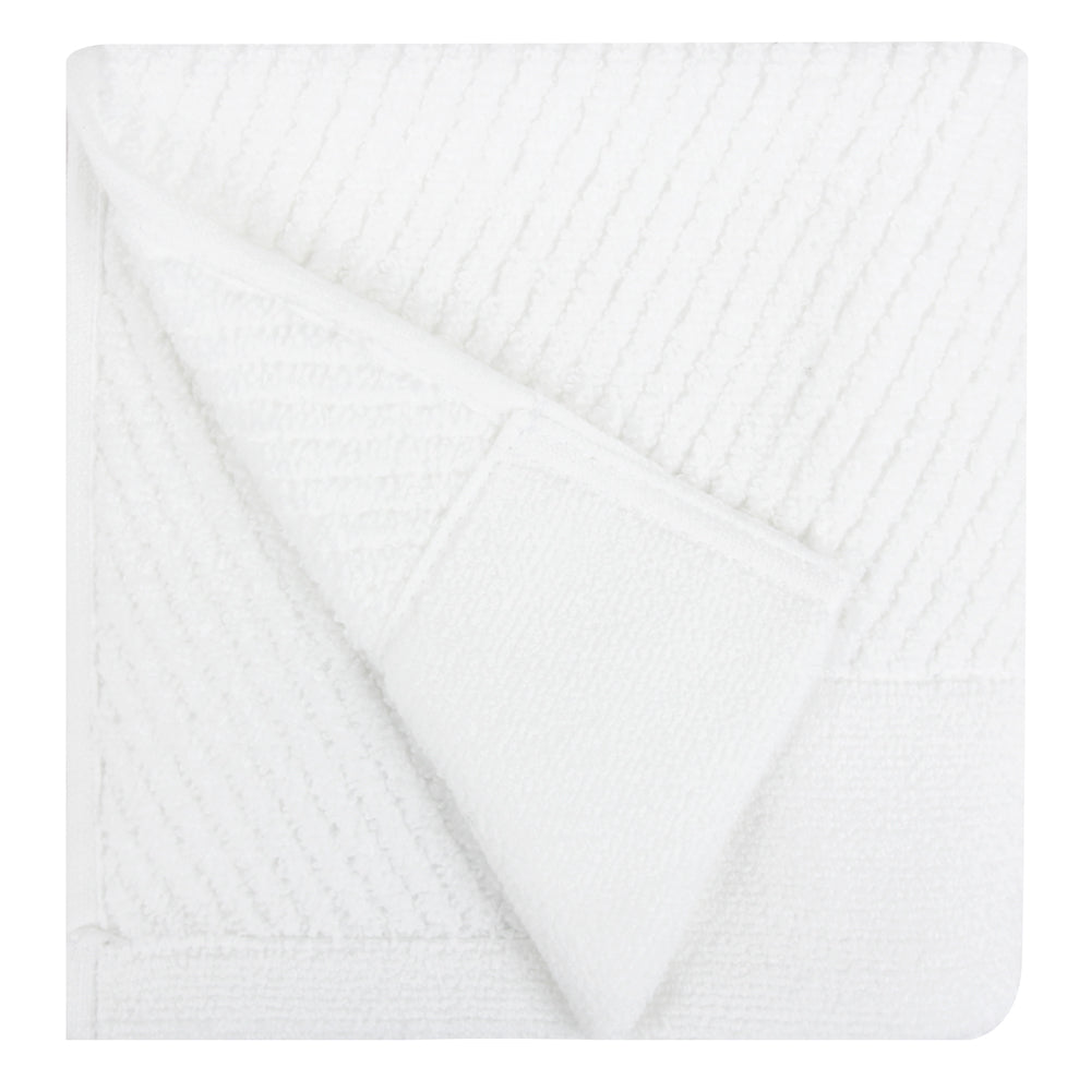Hokime Ribbed Towels, Bath Towel Set - 6 Piece, White