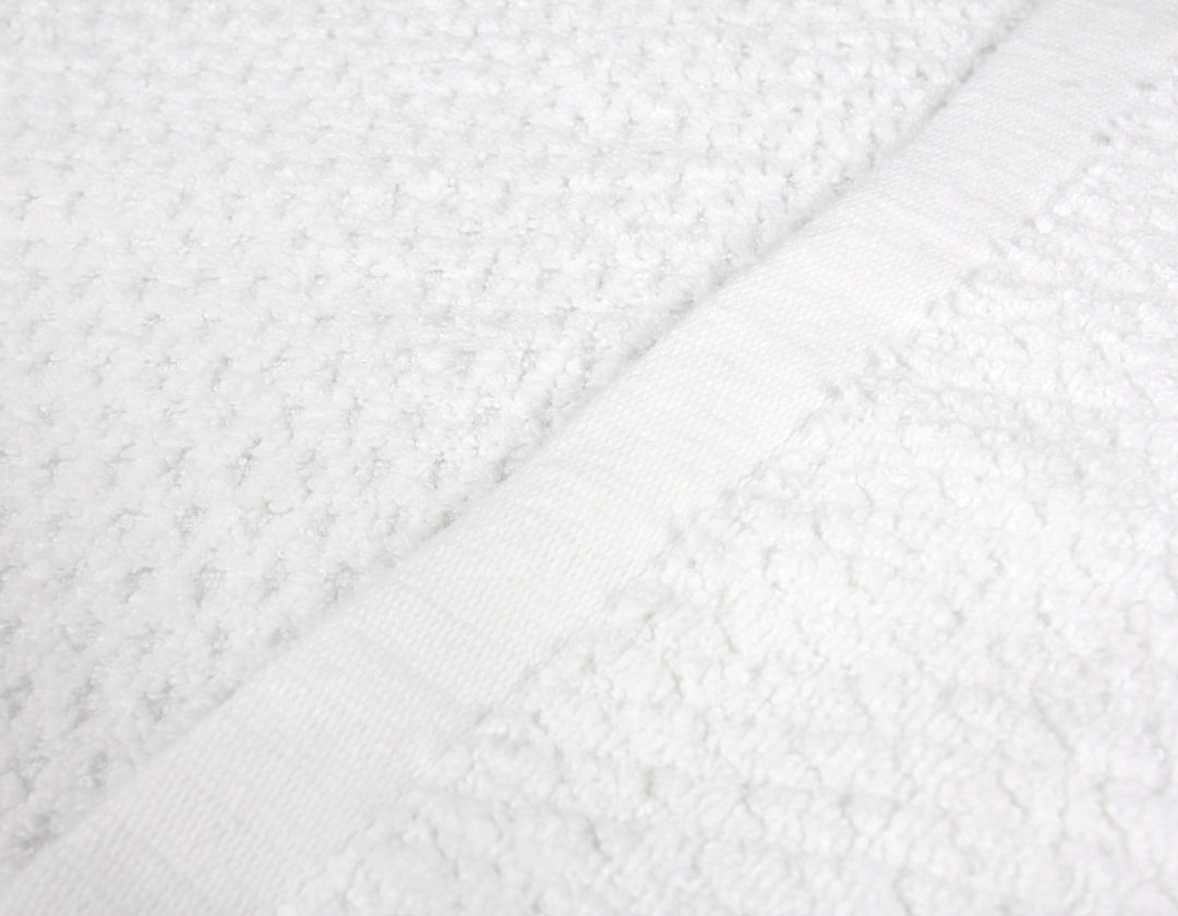 Diamond Jacquard 6 Piece Bath Sheet Towel Set, White