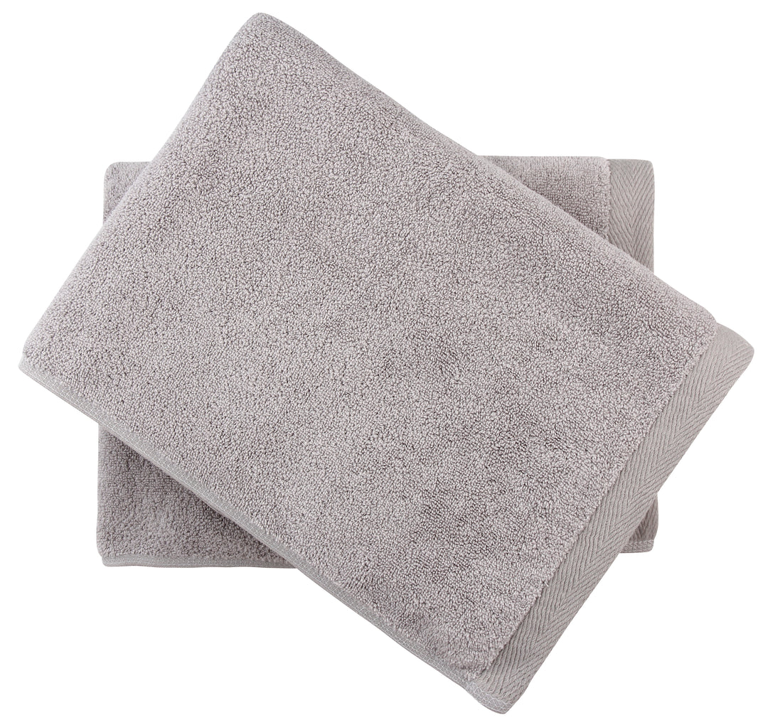 Flat Loop 6 Piece Bath Towel Set, Ash (Light Grey)