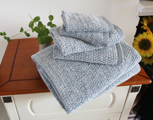 Diamond Jacquard Towels 6 Piece Bath Towel Set, Dusk (Grey Blue) Recycled