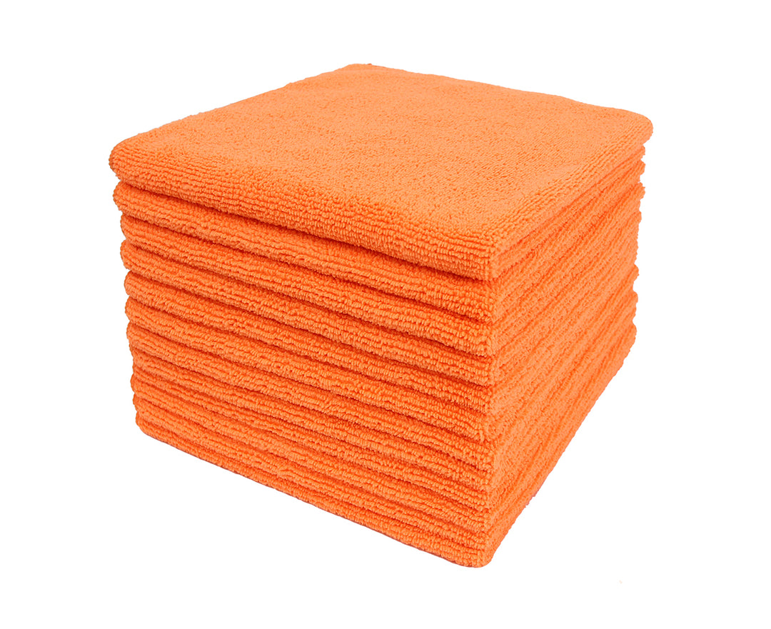 Commercial Grade Microfiber Cleaning Cloths, 12 Pack - Orange for Shop –  The Everplush Company