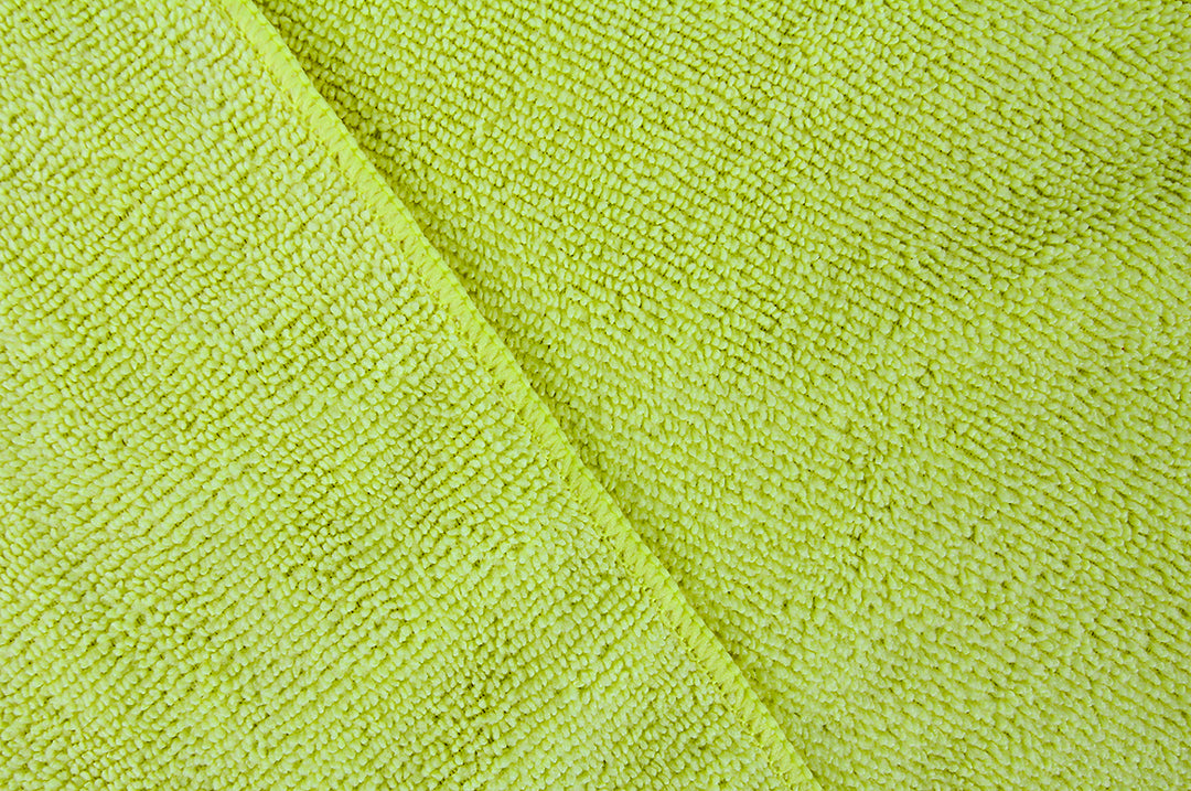 Commercial Grade Microfiber Cleaning Cloths, 12 Pack - Yellow for Polishing & Dusting