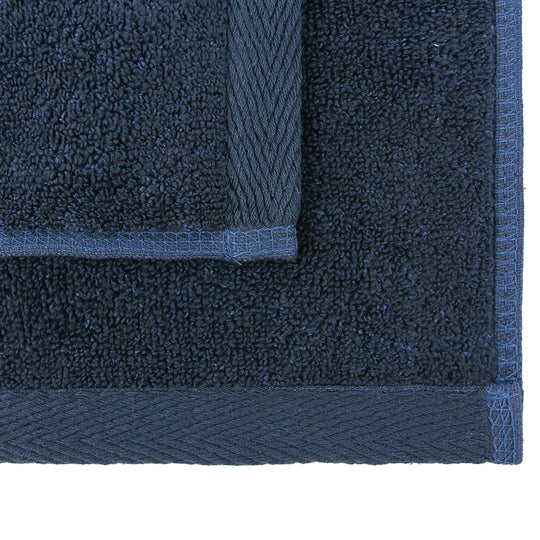 Flat Loop Hand Towels - 4 Pack, Navy Blue