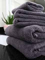 Flat Loop 6 Piece Bath Towel Set, Charcoal