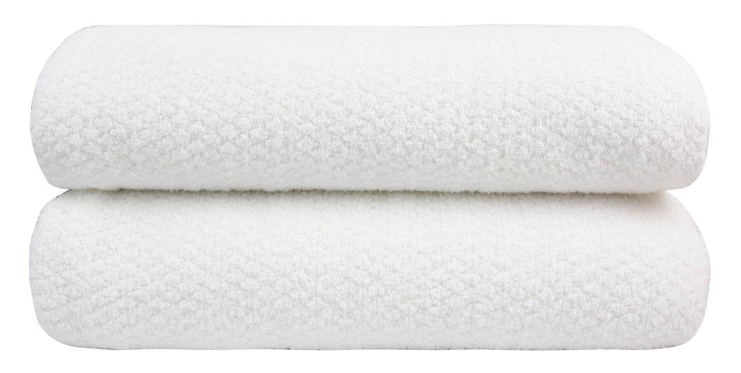 Diamond Jacquard Towels, Bath Towel - 2 Pack, White