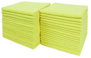 Commercial Grade Microfiber Cleaning Cloths, 12 Pack - Yellow for Polishing & Dusting