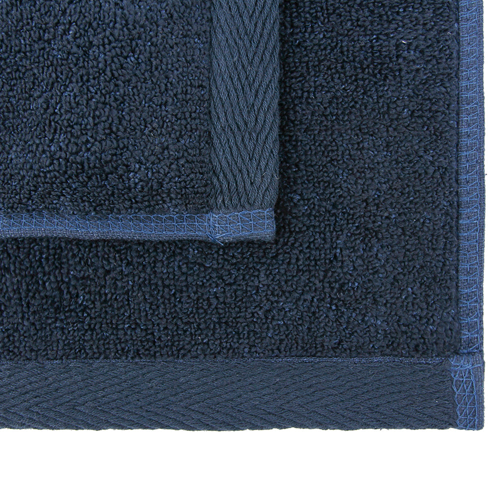 The Everplush Company Flat Loop 6 Piece Bath Towel Set, Navy Blue