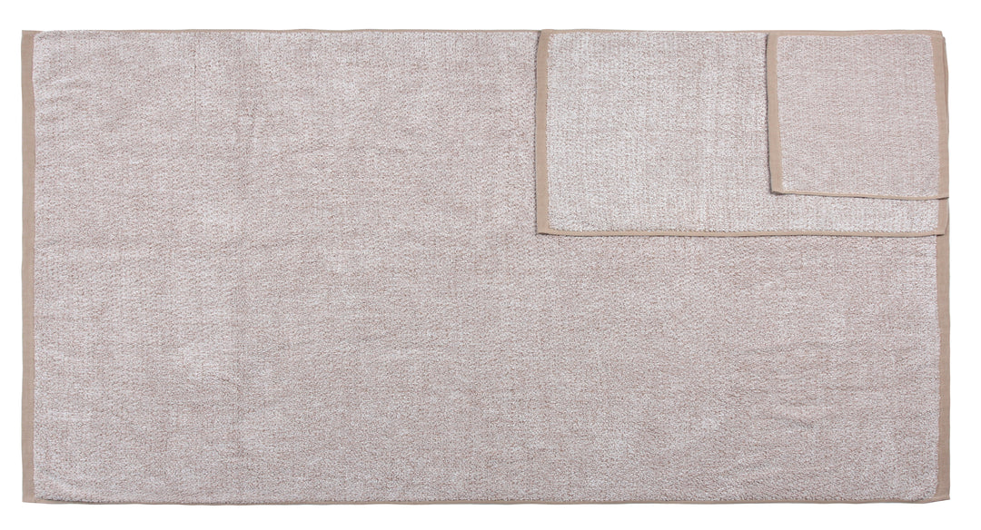 Diamond Jacquard 6 Piece Bath Sheet Towel Set, Khaki (Light Brown)