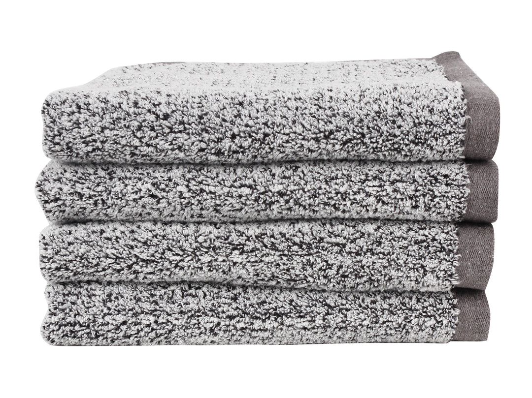 The Everplush Company Flat Loop Hand Towels - 4 Pack, Charcoal
